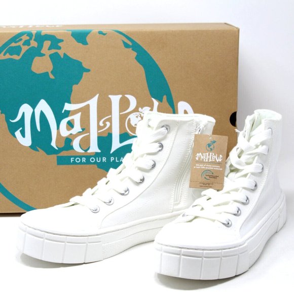 Mad Love Shoes - Mad Love Women's High Top Sneakers - White - Platform Sole - Size 9